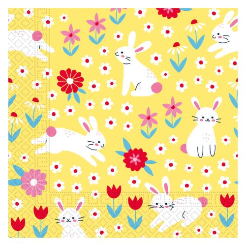 Húsvét Bunny in Yellow szalvéta 20 db-os 33x33 cm