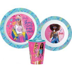  Barbie Stylish étkészlet, micro műanyag szett, pohárral 260 ml