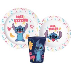   Disney Lilo és Stitch Palms étkészlet, micro műanyag szett, pohárral 260 ml