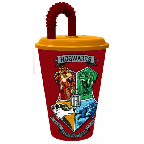Harry Potter Houses szívószálas pohár, műanyag 430 ml