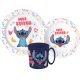 Disney Lilo és Stitch Palms étkészlet, micro műanyag szett bögrével 350 ml