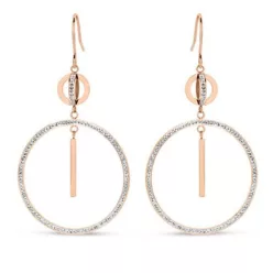 Victoria Rose gold színű fehér köves karika fülbevaló