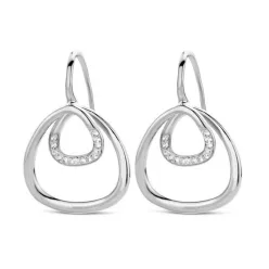 Victoria Ezüst színű fehér köves fülbevaló