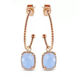 Victoria Rose gold színű kék köves fülbevaló