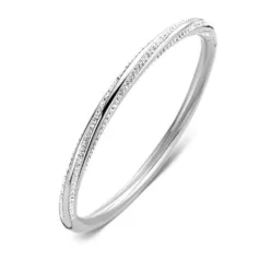 Victoria Ezüst színű fehér köves csavar karkötő