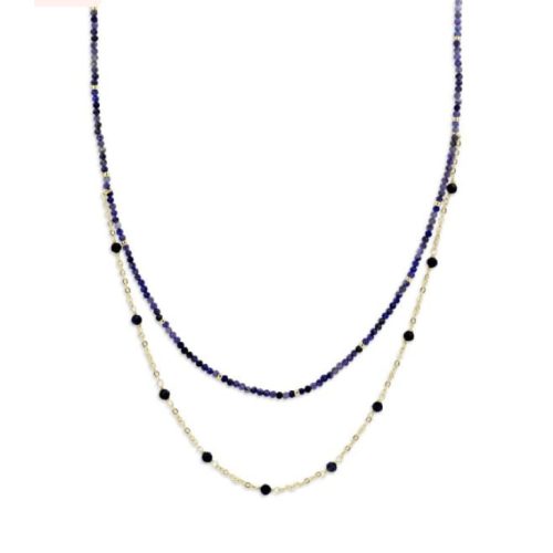 Victoria Rose gold színű kék gyöngyös nyaklánc