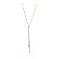 Victoria Rose gold színű fehér köves kocka nyaklánc