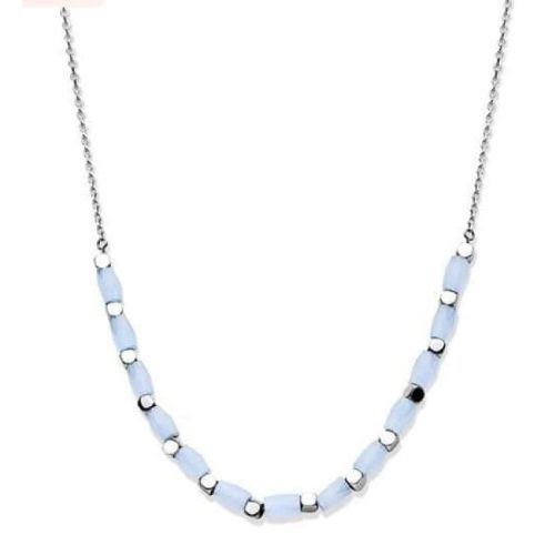 Victoria Ezüst színű kék gyöngyös nyaklánc