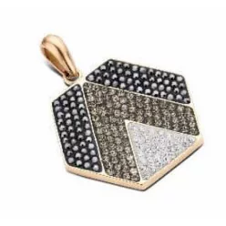 Victoria Rose gold színű fekete, fehér köves medál