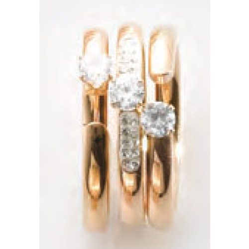 Victoria Rose gold színű fehér köves 3-as gyűrű szett